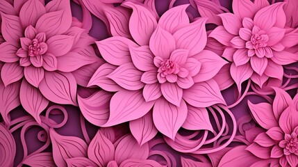  a pink flower is shown on a purple background with swirls.  generative ai