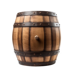 Obraz premium Wooden Barrel Isolated, Generative AI