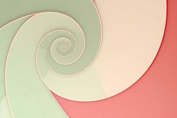 Pastel Red, Green and Gold Background Swirl Design