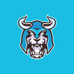 lion viking head mascot logo