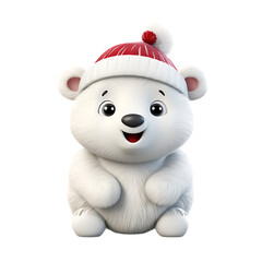 3d cute christmas polar bear mascot character
