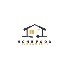 Vector house logo with creative food concept and business design premium vector