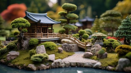 japanese garden in the morning