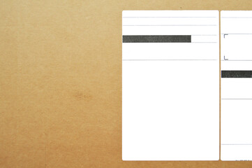 Brown and beige cardboard paper mail envelope on sticker label