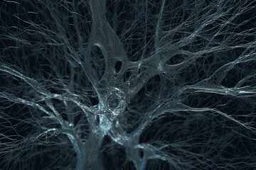 Interwoven neural connections resembling a tree. Generative AI