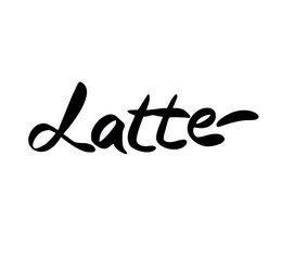 Latte coffee lettering logo calligraphy