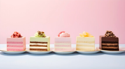 Illustration of colorful delicious pastry desserrts