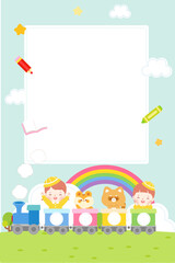Fototapeta premium Children's Train Illustration
