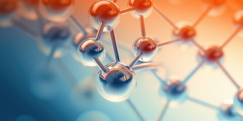 Abstract background representing molecule bonds and molecular structures with shiny chemical cristalline compounds. - obrazy, fototapety, plakaty