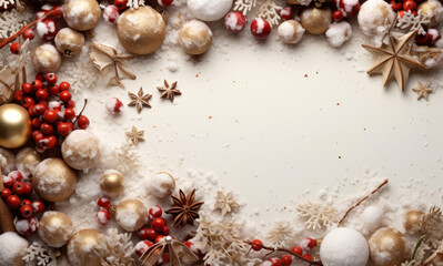 Obraz premium Merry Christmas and happy new year background with ornaments