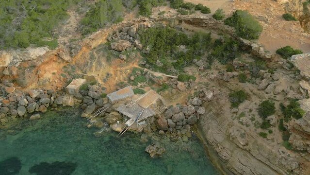 Vista a&eacute;rea Punta Galera, costa de Ibiza.