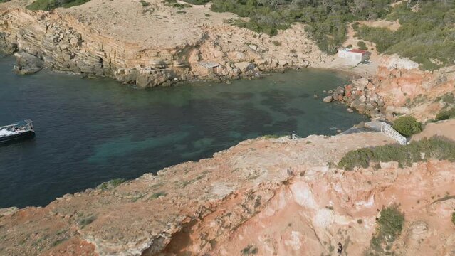Vista a&eacute;rea Punta Galera, costa de Ibiza.