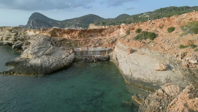 Vista a&eacute;rea Punta Galera, costa de Ibiza.