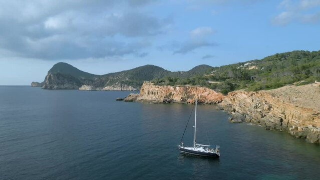 Vista a&eacute;rea Punta Galera, costa de Ibiza.