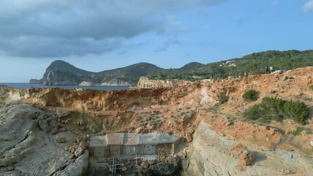 Vista a&eacute;rea Punta Galera, costa de Ibiza.