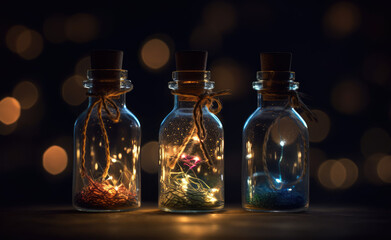 Fairy Lights in Glass Bottles
