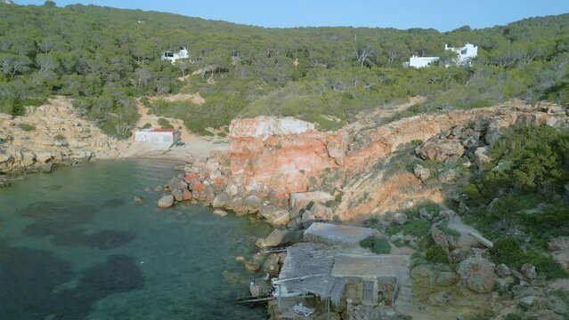 Vista a&eacute;rea Punta Galera, costa de Ibiza.