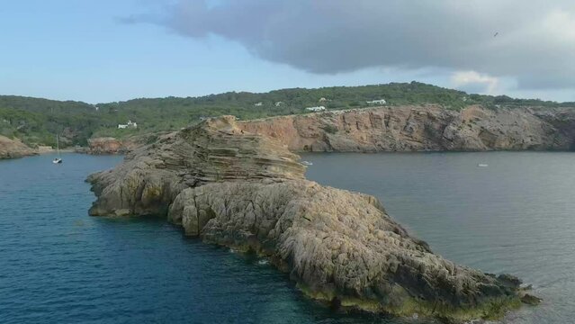 Vista a&eacute;rea Punta Galera, costa de Ibiza.