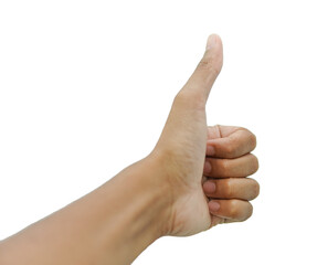 thumbs up isolated on white background. clipping path