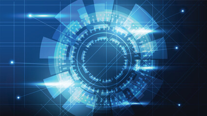 Hi tech circle digital HUD screen for modern graphic design. futuristic technology background concept