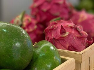 dragon and avocado fruits