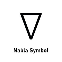 The nabla symbol, inverted pyramid, inverted delta.  - obrazy, fototapety, plakaty