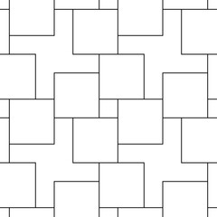 Flooring vector. Seamless surface pattern design with polygons. Repeated black figures tessellation on white background. Tiling wallpaper. Mosaic motif. Digital paper for page fills, web designing.