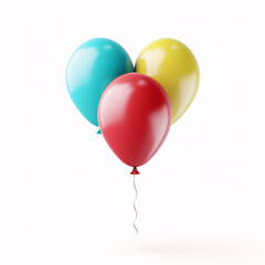  bright balloons isolated on white. 