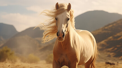 Majestic Horse in Natural Landscape Created with Generative AI	 - 662299629