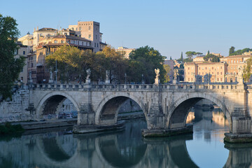 Ponte Sant'Angelo on the river Tiber in Rome, Italy
