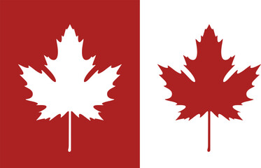 Maple leaf logo. Isolated maple leaf on white background