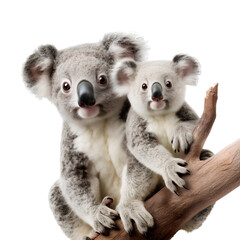 koala and baby on transparent background PNG