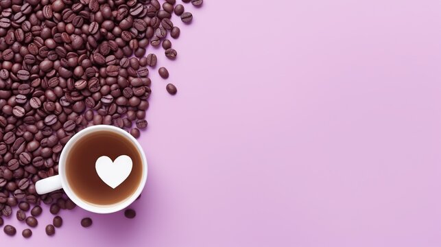  a cup of coffee with a heart on top of it.  generative ai