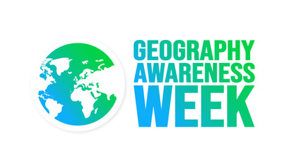 November is Geography Awareness Week background template. Holiday concept. background, banner, placard, card, and poster design template with text inscription and standard color. vector illustration.
