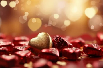 Foto op Aluminium 華やかなハートのチョコレート（カカオ・ショコラ・スイーツ・バレンタイン） © Maki_Japan
