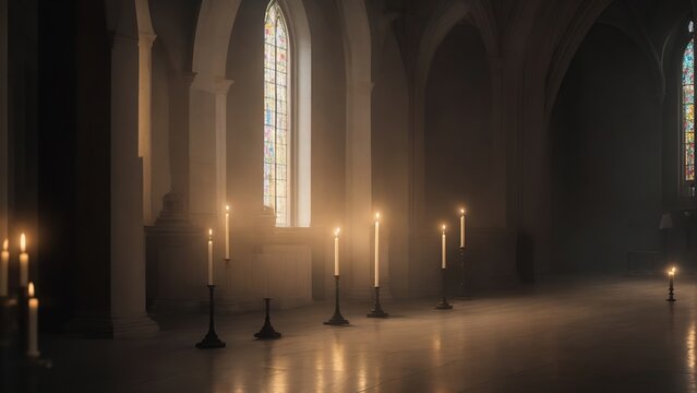 light in the night in chruch