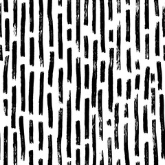 Aesthetic Contemporary printable seamless pattern with abstract line, dot, shape brush stroke in black and white colors. Boho background in minimalist style vector Illustration for wallpaper fabric © anya