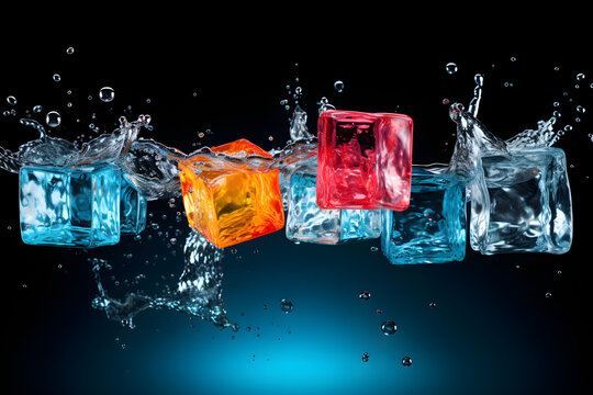 Bunte Eisw&uuml;rfel