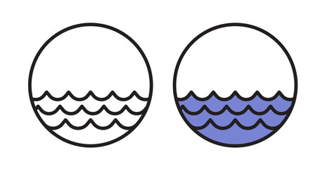 waves  thin line vector icon illustration
