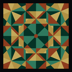 Silk scarf design with colored geometric pattern. #07