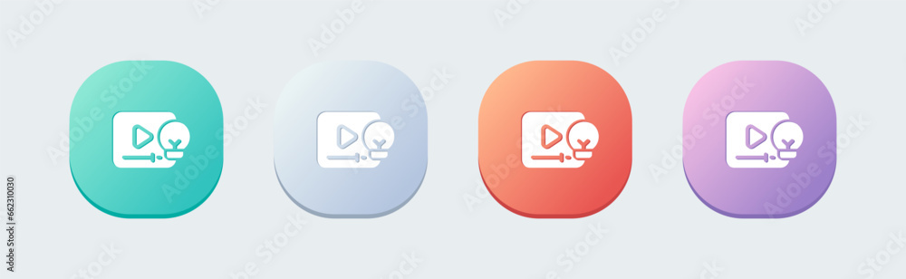 Poster tutorial solid icon in flat design style. online learning signs vector illustration.