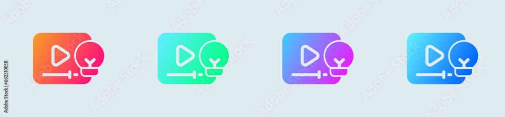 Aufkleber tutorial solid icon in gradient colors. online learning signs vector illustration.
