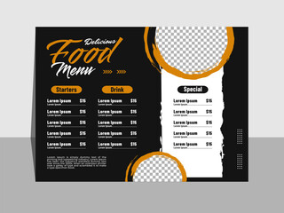 Delicious food Landscape menu design