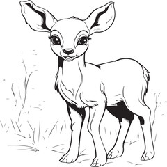 Baby deer coloring page