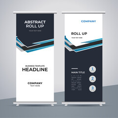  modern abstract business stand banner with creative blue and black shapes