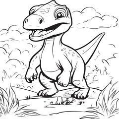 Fototapeta premium dinosaur coloring page