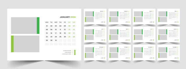 Desk Calendar Template 2024