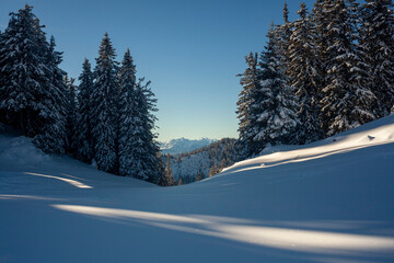 vista des de la montañas alpinas Austriacas Hochkar vision nevada