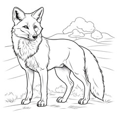 Beautiful fox, coloring page for adults, photo realistic, clean line art , mandala, high detailed, no background, mandala, white, black, coloring book, sketchbook, realistic sketch.