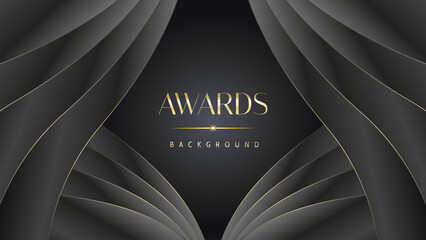 Modern dark black and golden slant lines luxury background. Premium award background. Modern abstract design template.